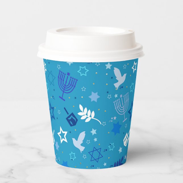 Hanukkah Stars Paper Cups Pappbecher (Vorderseite)