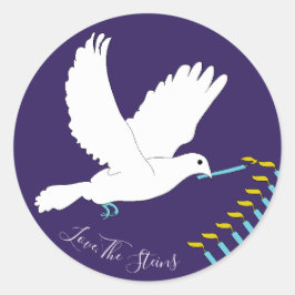 Hanukkah Stickers (1 1/2"/3")"Dove Menorah/Yellow"