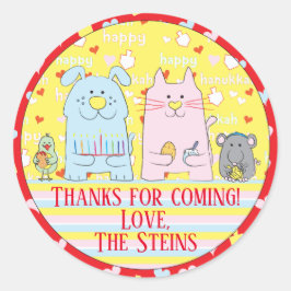 Hanukkah Stickers (1 1/2" oder 3")Katze, Hund an F