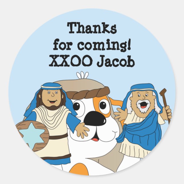 Hanukkah Stickers (1 1/2" oder 3" Personalisiert (Vorderseite)