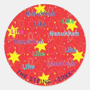 Hanukkah Stickers (1 1/2" oder 3") "Wie Hanukkah"
