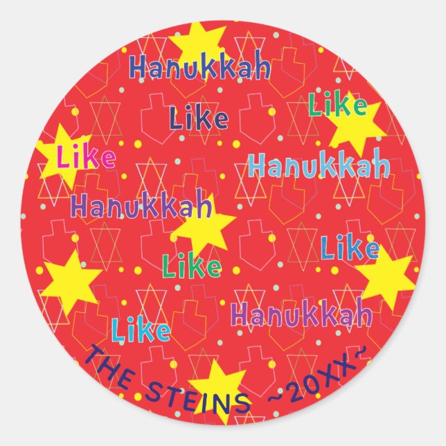 Hanukkah Stickers (1 1/2" oder 3") "Wie Hanukkah" (Vorderseite)