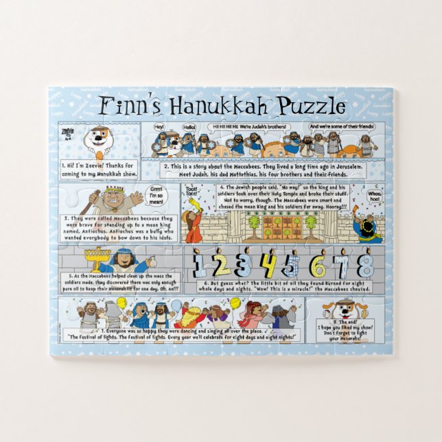 Hanukkah Story Puzzle 11 x 14 Übergroße Stücke (Horizontal)