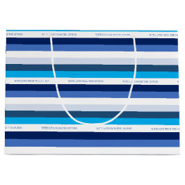 Hanukkah Stripe Personalisierter Urlaub Große Geschenktüte