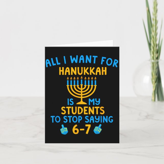 Hanukkah Students Saying 6-7 67 Six Seven Hebrew S Karte (Vorderseite)