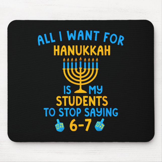 Hanukkah Students Saying 6-7 67 Six Seven Hebrew S Mousepad (Vorne)