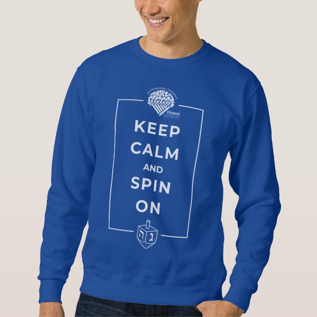 Hanukkah-Sweatshirt für Erwachsene - "Keep calm" Sweatshirt (Vorderseite)
