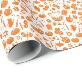Hanukkah Symbole Muster Geschenkpapier