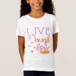 Hanukkah T - Shirt "Live Lagh Liebe a Latke"<br><div class="desc">Hanukkah "Live Lagh Liebe a Latke" Girls' T - Shirt Personalisieren durch Hinzufügen von Text zu Shirt. Verwenden Sie Ihren bevorzugten Schriftart Stil, Farbe und Größe. Gestaltungselement kann auf andere zazzle Produkte übertragen werden. Stil: Girls' Fine Jersey T - Shirt Sie wird immer wissen, was Sie mit diesem vielseitigen T...</div>