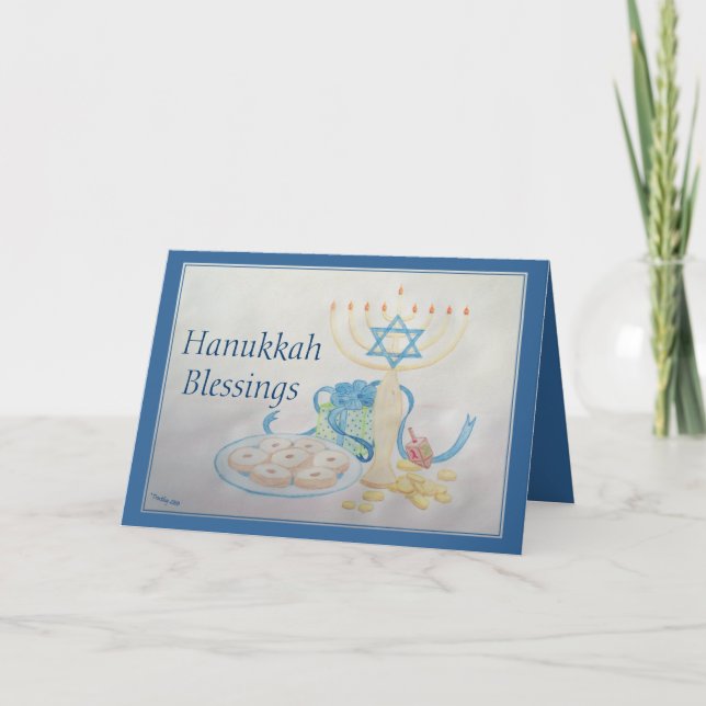 HANUKKAH TABLE FEIERTAGSKARTE (Vorderseite)