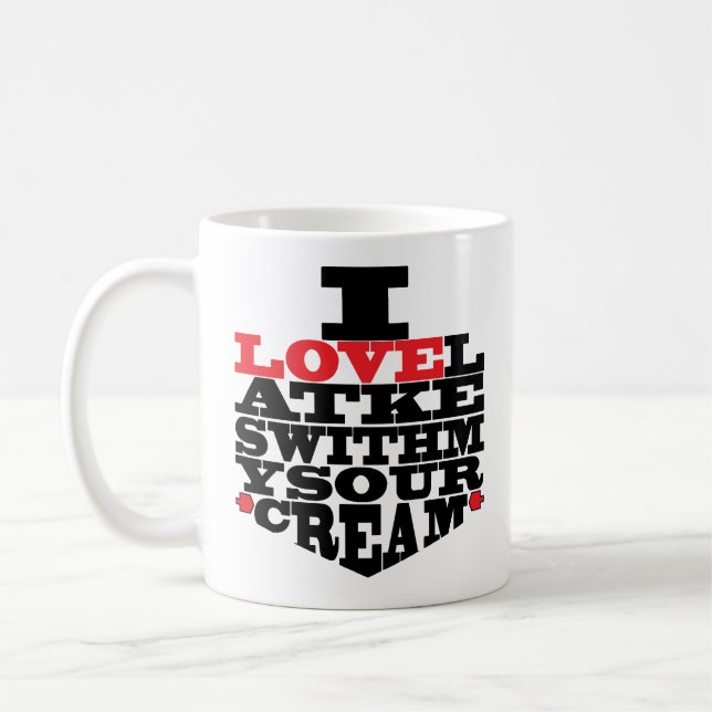 Hanukkah Tasse "I Liebe Latkes" (Links)