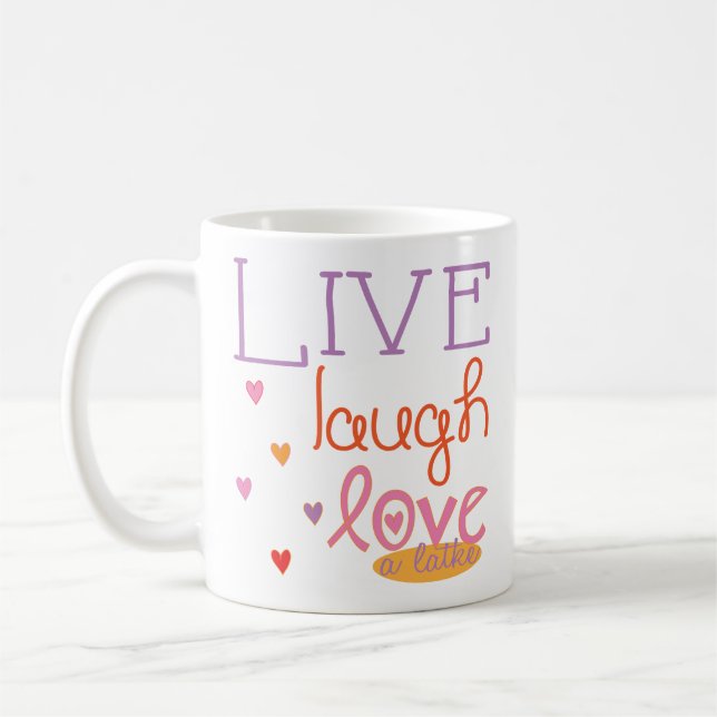 Hanukkah Tasse "Live Lagh Liebe a latke" Multicolo (Links)