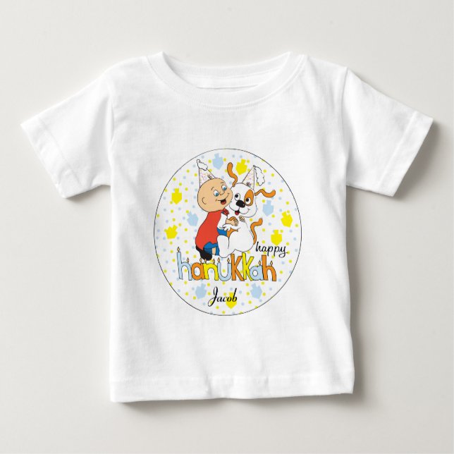 Hanukkah Tee Shirt Kinder personalisieren (Vorderseite)