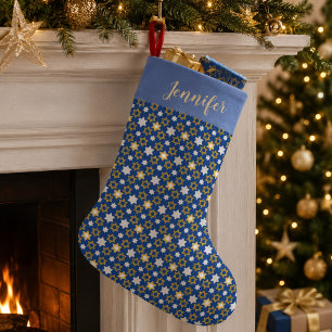 Hanukkah-themed Davidstern jüdisch Kleiner Weihnachtsstrumpf