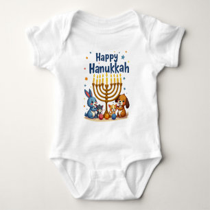 Hanukkah Tiny Tots & Dreidel Spots Baby Strampler