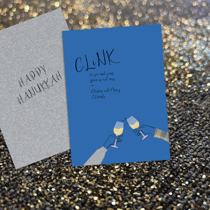 Hanukkah-Toast-Karte – „Prost“ Weinglas Cheers