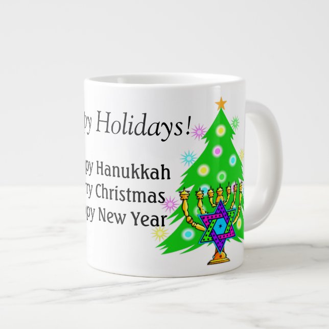 Hanukkah und Christmas Together Kaffee Tasse (Vorderseite Rechts)