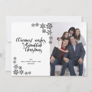 Hanukkah und Weihnachten Moderne Fotokarte
