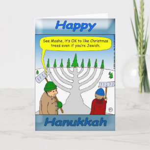 Hanukkah und Weihnachtsferien Feiertagskarte