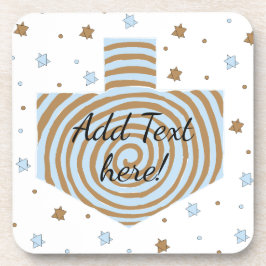 Hanukkah Untersetzer Blue & Brown Dreidel & Stars