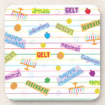 Hanukkah Untersetzer Chanukah Party<br><div class="desc">Untersetzer "Hanukkah Party" Danke für das Anhalten und Einkaufen. Viel geschätzt. Happy Chanukah/Hanukkah! Stil: Untersetzer aus Hartkunststoff mit Korkrücken - Set von 6 Decorieren Sie Ihre Zuhause mit benutzerdefinierten Untersetzer! Hergestellt aus hochglänzendem Plastik und einer rutschfesten Korkrückseite, diese Untersetzer zeigen deine Fotos und Designs in starken und brillianten Farben auf....</div>