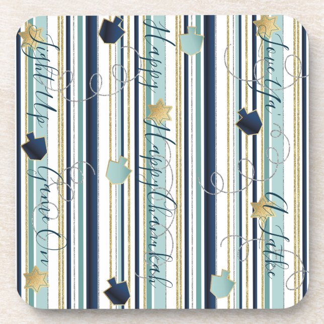 Hanukkah-Untersetzer Das Neue Elegante Getränkeuntersetzer (Vorderseite)