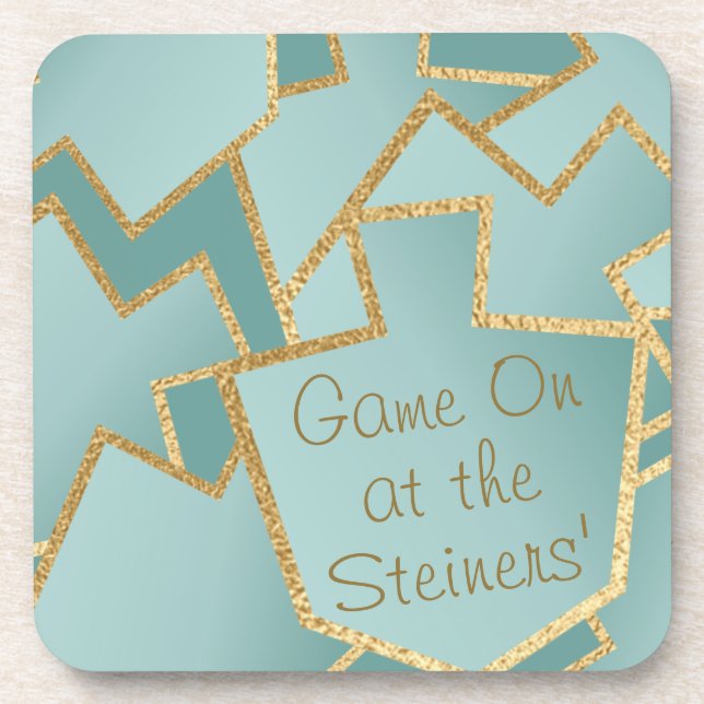 Hanukkah-Untersetzer Das neue elegante Türkis Getränkeuntersetzer (Vorderseite)