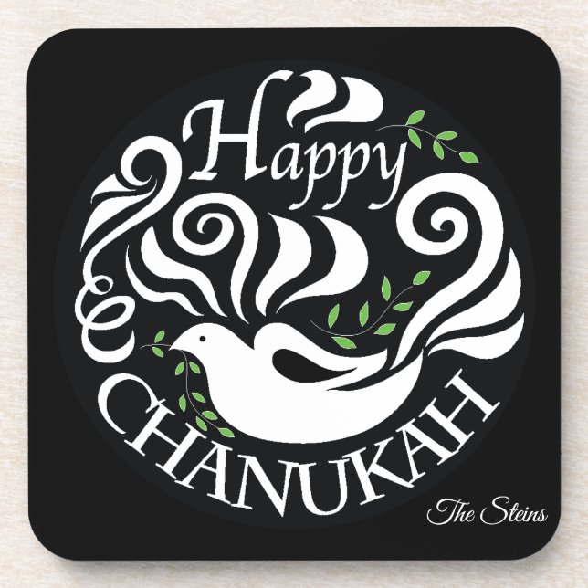 Hanukkah Untersetzer Personalize Happy Chanukah Do (Vorderseite)