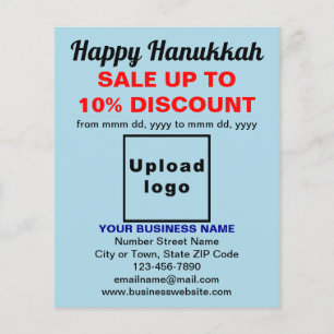 Hanukkah-Verkauf auf dem hellblauen Flyer