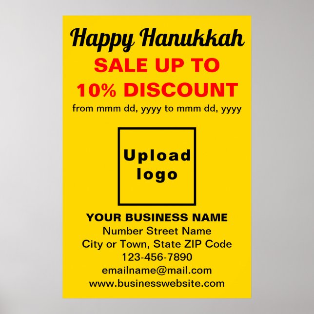Hanukkah Verkauf auf gelbem Poster (Vorne)
