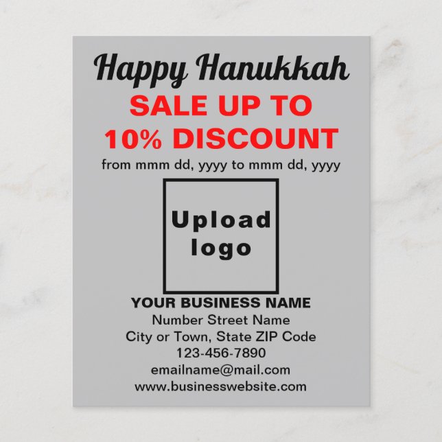 Hanukkah Verkauf auf grauem Flyer (Vorne)