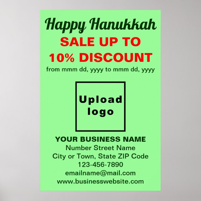 Hanukkah Verkauf auf hellgrünem Poster (Vorne)