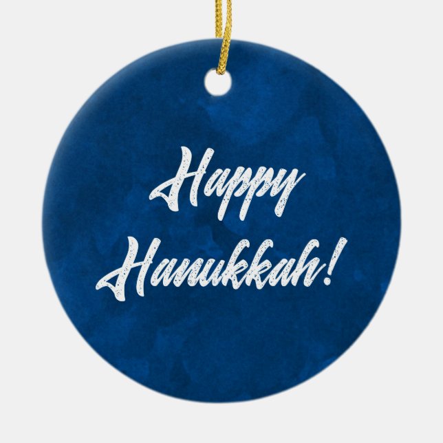 Hanukkah Watercolor Keramik Ornament (Vorne)