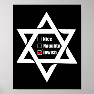 Hanukkah Weihnachtsstern von David Nice Naughty Je Poster
