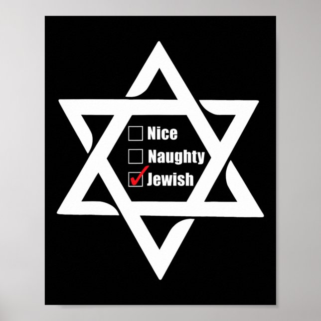 Hanukkah Weihnachtsstern von David Nice Naughty Je Poster (Vorne)