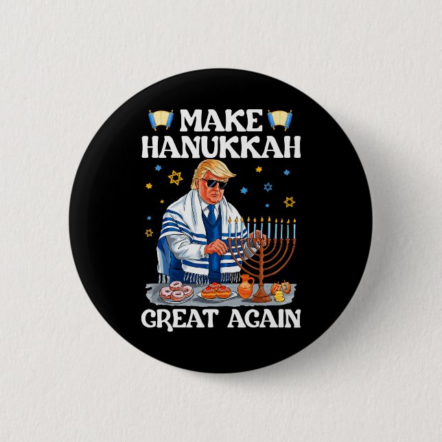 Hanukkah wieder groß machen Trump jüdischen Ugly C Button (Vorderseite)