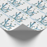 Hanukkah Wrapping Paper "Blue Bling Menorahs" Geschenkpapier<br><div class="desc">Hanukkah Geschenk Wrap "Blue Bling Menorahs". Genießen Sie mein neuestes Packpapier-Design. Der Preis variiert je nach Wahl zwischen 4 Papiertypen und 5 Papierformaten. Danke,  dass ihr angehalten und vorbeigekommen seid! Ihr Geschäft ist sehr geschätzt. Viel Spaß! Chag/Happy Chanukah/Hanukkah!!!</div>