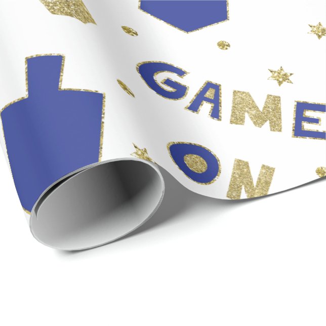 Hanukkah Wrapping Paper Chanukah GAMM ON Geschenkpapier (Rolleneckpunkt)