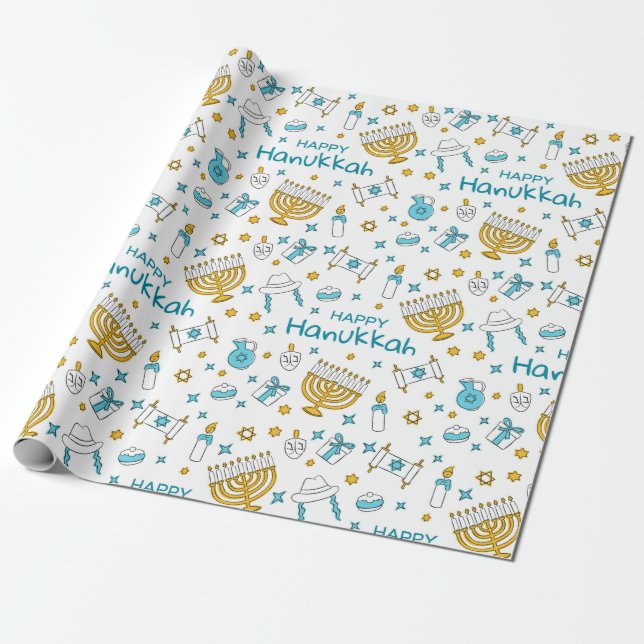 Hanukkah Wrapping Paper Geschenkpapier (Ungerollt)