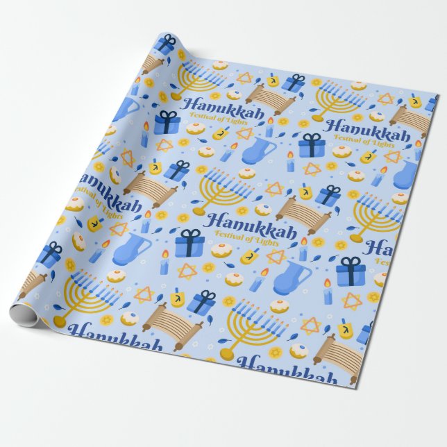 Hanukkah Wrapping Paper Geschenkpapier (Ungerollt)