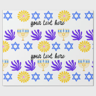 Hanukkah Wrapping Paper – Menorah, Star of David Geschenkpapier
