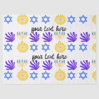 Hanukkah Wrapping Paper – Menorah, Star of David Seidenpapier