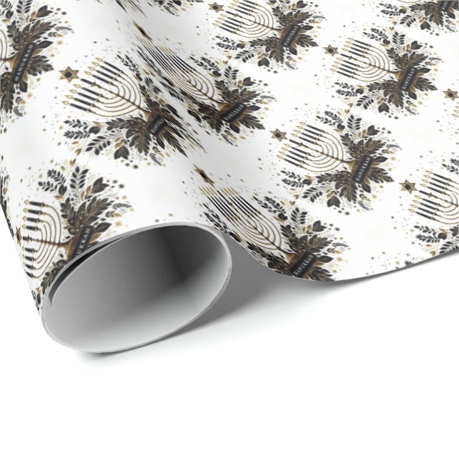Hanukkah Wrapping Paper mit Menorah Geschenkpapier (Rolleneckpunkt)