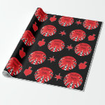 Hanukkah Wrapping Paper "Red, White, Black" Geschenkpapier<br><div class="desc">"Hanukkah Happy/Red,  White & Black". Die neue "Hanukkah Happy Geschenkpackung mit gemusterten schwarz-weiß Kerzen und tanzenden Stars und dreiköpfigen im Hintergrund. Wählen Sie aus 4 Stilen und 5 Packpapiergrößen. Viel Spaß und vielen Dank für das Anhalten und Shopping. Ihr Geschäft ist sehr geschätzt. Happy Hanukka!</div>
