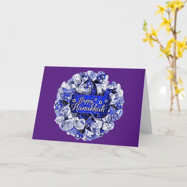 Hanukkah Wreath Karte (Gelbe Blume)