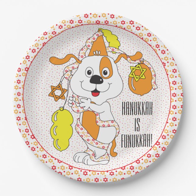 Hanukkah Zeevie Party Pappteller (Vorderseite)
