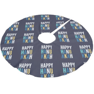 Hanukkah-Zeichen Polyester Weihnachtsbaumdecke