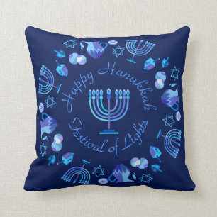 Hanukkia Frohes Chanukka Jüdischer Feiertag Menora Kissen