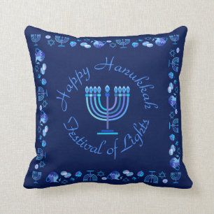 Hanukkia Frohes Chanukka Jüdischer Feiertag Menora Kissen