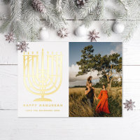 Hanukkia-Menora Frohes Chanukka Foto